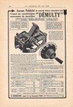 Condensateur variable Dèmulty. A. Bonnefort / Regommage de pneus. Pubblicita 1926, fronte retro