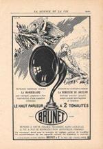 Haut parleur Brunet / Pompes Intégrales & Hadoll . Pubblicita 1926, fronte retro