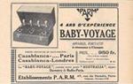 Baby-Voyage, appareils portatif à 4 lampes. Etab.ts PARM. Pubblicita 1926