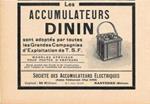 Le accumulateurs Dinin, etab.ts à Nanterre. Pubblicita 1926
