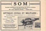 Som. Optique Civile Et Militaire, Paris. Pubblicita 1926