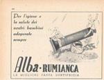 Alba Rumianca. La migliore pasta dentifricia. Advertising 1947