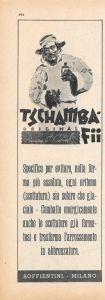 Tschmba-Fii. Soffientini Milano. Advertising 1947