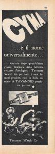 Cyma. Tavannes Watch Co. Advertising 1947