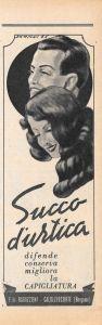 Succo d'urtica. F.lli Ragazzoni Calolzicorte (BG). Advertising 1947