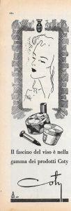 Coty. Il fascino del viso è nella gamma dei prodotti Coty. Advertising 1947