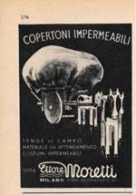 Copertoni impermeabili Ettore Moretti. Advertising 1946