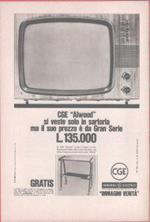 Televisore CGE Alwood. Advertising 1968