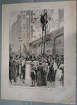 Londres. La carte du Transvaal sur la facade de l'Ilustrated London News. Stampa 1900