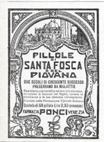 Pillole di Santa Fosca o del Piovano. Farmacia Ponci Venezia. Advertising 1936