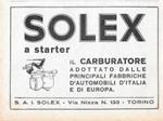Carburatore Solex a starter. Advertising 1936