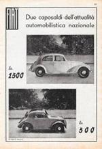 Fiat 1500 E 500 / Radio Cge 450 Super 5 Valvole. Advertising 1936
