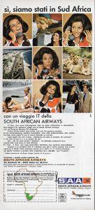 Saa. South African Airways. Si, Siamo Stati In Sud Africa. Advertising 1970