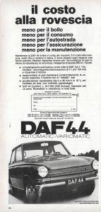Daf 44. Il Costo Alla Rovescia. Advertising 1970