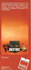 Saba Recorder 320 Per Musicassette. Advertising 1970