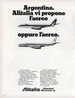 Argentina. Alitalia, vi propone l'ereo oppure l'aereo. Advertising 1970