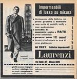 Laurenzi. Impermeabili di lusso su misura. Advertising 1956