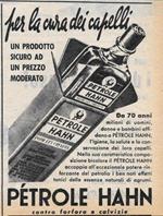 Pétrole Hahn per la cura dei capelli. Advertising 1956