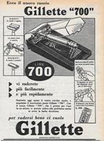 Ecco il nuovo rasoio Gillette 700. Advertising 1956