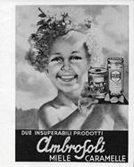 Ambrosoli. miele e caramelle. Advertising 1957