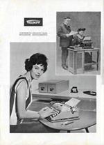 Triumph macchine da scrivere/RIV Occhio ai cuscinetti. Advertising 1959 fronte retro