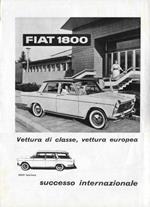 Fiat 1800 Successo Internazionale / Triumph. Advertising 1959 Fronte Retro