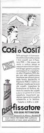 Peri. Fissatore per ogni pettinatura. Advertising 1937