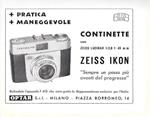 Continette Zeiss Ikon. Advertising 1960