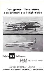 Volate BEA in Europa e BOAC in tutto il mondo. Advertising 1960