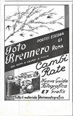 Foto Brennero Roma. Advertising 1941