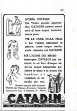 Catadin sterilizzatore per acqua. Advertising 1941