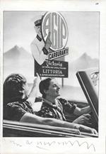 Agip carburanti/Crociere Italia di Navigazione. Advertising 1937 fronte retro