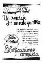 Mobiloil lubrificazione completa/Esso rifornimenti ovunque. Advertising 1937 fronte retro