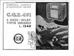 CGE 451. 3 onde, selettività variabile. Advertising 1942