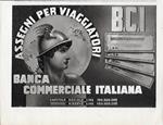 Banca Commerciale Italiana. Assegni per viaggiatori. Advertising 1942