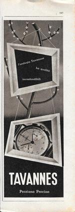 Tavannes. Prezioso Preciso. Advertising 1942
