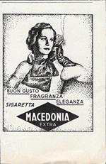 Sigaretta Macedonia buon gusto, fragranza, eleganza. Advertising 1942