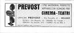 Prevost apparecchi sonori per cinema-teatri. Advertising 1942