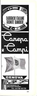 Canepa&Campi. Fabbriche Italiane Riunite Bandiere. Advertising 1963