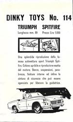 Dinky Toys no. 114. Triumph Spifire. Advertising 1963