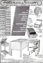 Antonio Ferretti mobili per l'ufficio/ Erbadol. Advertising 1961 fronte/retro