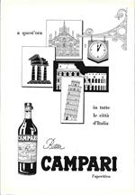 Campari Bitter/Shell X-100 multigrade. Advertising 1961 fronte/retro