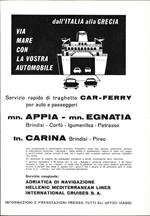 Traghetti per la Grecia. Appia, Egnatia, Carina. Advertising 1964