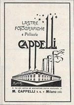 Cappelli. Lastre fotografiche e pellicole. Advertising 1929
