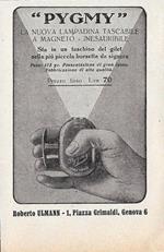 Pygmy. La nuova lampadina tascabile a magneto. Advertising 1929