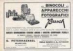 Busch. Binocoli, Apparecchi Fotografici. Advertising 1929