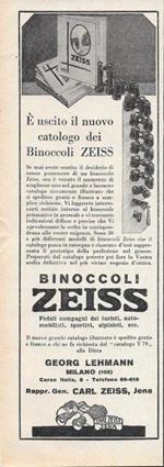È uscito il nuovo catalogo dei Binocoli Zeiss. Advertising 1928