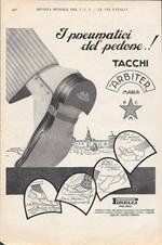 Tacchi Arbiter Pirelli. I Pneumatici del Pedone. Advertising 1928