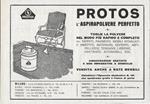 Protos l'Aspirapolvere Perfetto. Advertising 1928