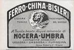 Ferro China Bisleri - Liquore Tonico. Advertising 1928